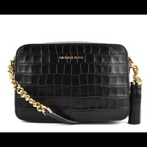 Michael Kors Crocodile Embossed Black Leather bag